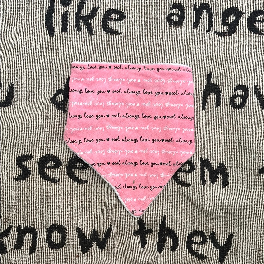 Pastel Pink Script Print Bib Accessory